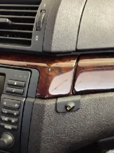 BMW E46 phone mount with removable pivot ball