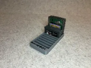Games stand holder for 10 Gameboy cartridges