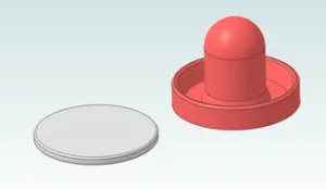 Air hockey mallet and puck for small kids table