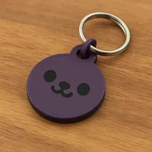 Cute 3D Printed Bear Face Keychain in Multiple Colors - Durable Lightweight Accessory