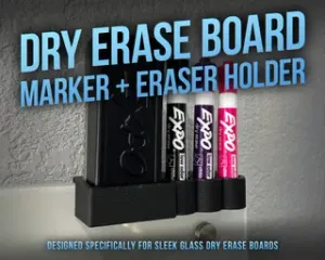 Dry Erase Board Marker and Eraser Holder