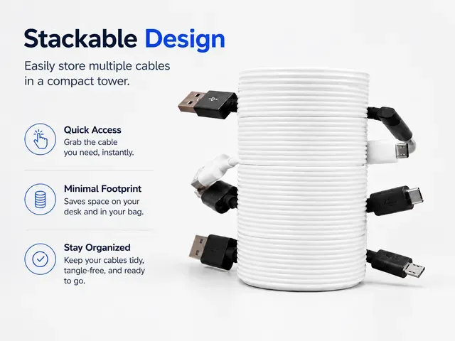 Stackable Cable Winder – Smart Desk Cable Organizer — Image 2 of 6