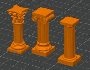 Classical Greek & Roman Columns Set (Corinthian, Ionic & Doric)