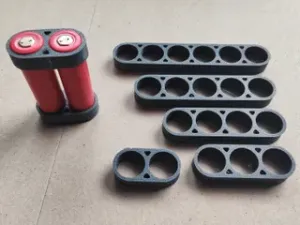 18650 Battery Holder Set | Wire Channels (2-6 Cells)