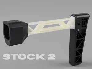 Nerf Compatible Blaster Stock — Modular Truss Design, Standard Stock Lug Compatible | STEP File Included