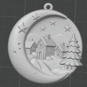 Moon Village Christmas Ornament
