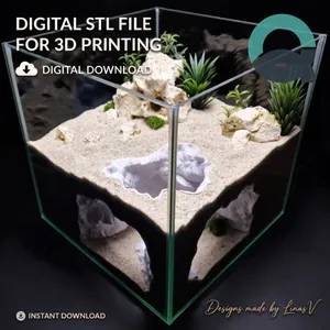 Mistreef Den - Aquarium & Terrarium Cave | Fish Hideout | Shrimp Shelter | Reptile Hide | Natural Rock Decor | Aquascaping | 3D Print STL