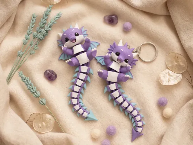 Cute Flexi Baby Dragon Toy / Keychain — Фото 5 из 9