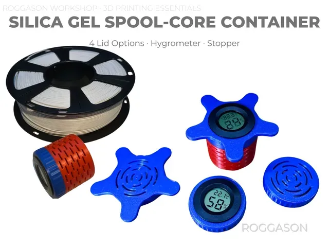 Silica Gel Spool-Core Container – 4 Lid Options