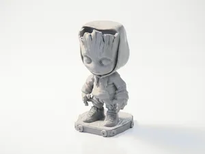 Chibi Teen Groot Figurine Cute Collectible 3D Printable