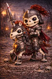 Cute Skeleton Cavalry Knight