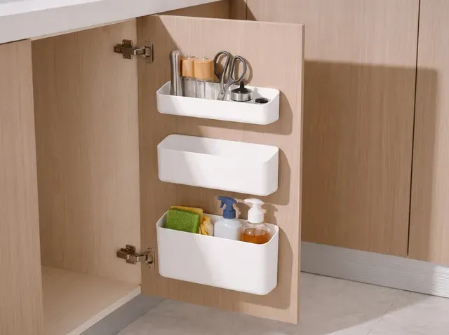 Removable Cabinet Door Organizer – Dishwasher Tablets, Bin Bags & Sponge Holder — Image 5 of 5