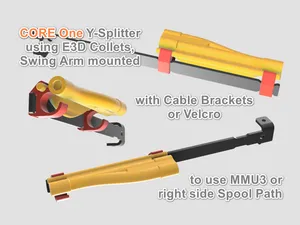 Core One MMU3 Y-Splitter using E3D V6 Collets mountable on Swing Arm