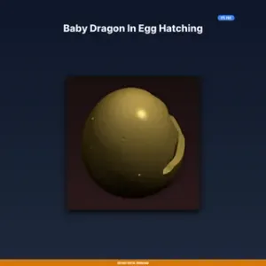 Baby Dragon In Egg Hatching - 3D Printable STL File