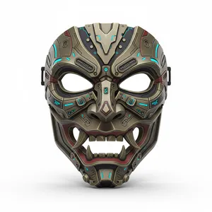 Cyberpunk Oni Warlord, mask, cosplay, wearable, costume, face, helmet