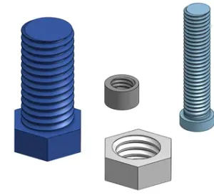 M5 & M10 Screw and Nut Set (3D Printable, ISO Metric Threads)