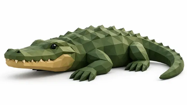Abstract Minimal Animals – River Giants (Low Poly Beaver, Otter, Crocodile & Swan) — Фото 2 из 5
