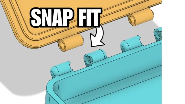 Snap-Fit Modular Hinge for 3D Printing (STEP + STL Demo) — Фото 2 из 3