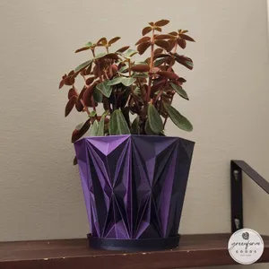 Geometric Planter - Mosaic Diamond Pattern Plant Pot