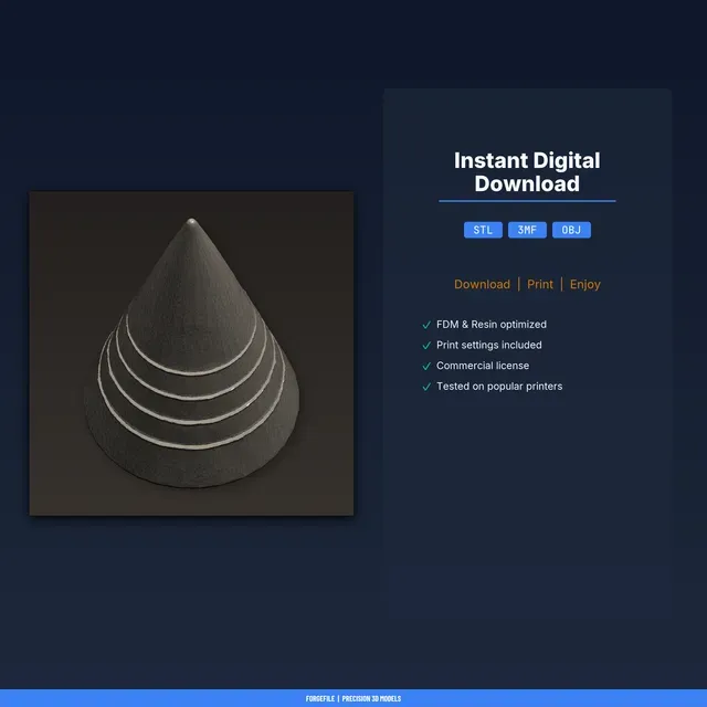 Elegant Ring Cone Holder, Pyramid Shape, Holds Multiple Rings, - 3D Printable STL File — Фото 2 из 9