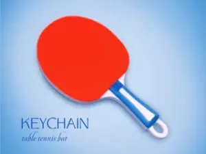 Ping Pong Paddle Shaped Keychain (Realistic Mini Racket)
