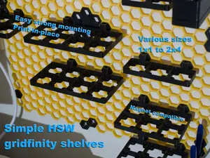 Honeycomb storage wall Gridfinity shelves