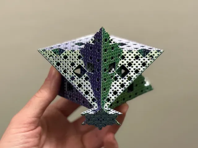 Menger Style Six-Pointed Star Fractal Sculpture | Level 4 — Image 2 of 8