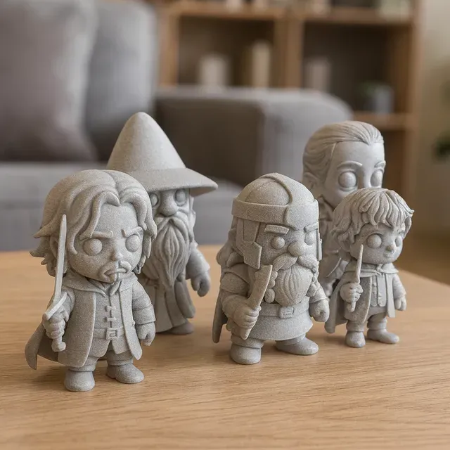 Lord Of The Rings - Fellowship Miniatures Set + Gholum and Galadriel :)