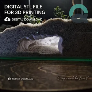 Blue Grotto - Aquarium & Terrarium Cave | Fish Hideout | Shrimp Shelter | Reptile Hide | Natural Rock Decor | Aquascaping | 3D Print STL