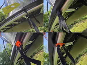 Fastenings for spring protection foam trampoline
