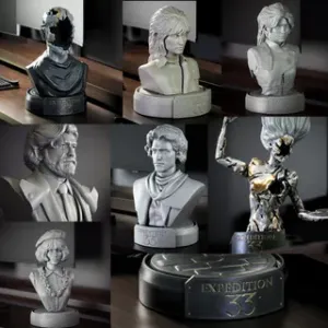 Busts Megapack Expedition 33 Clair Obscur - Lune - Sophie - Curator - Renoir - Maelle - Gustave - Sciel - The Paintress