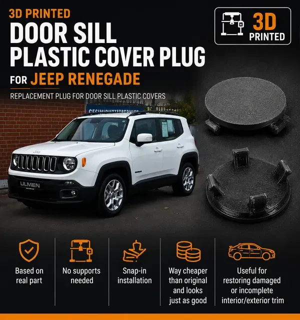Jeep Renegade Door Sill Plastic Cover Plug – 3D Printable Replacement