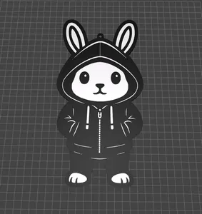 Cool Bunny Hoodie Keychain