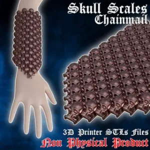 Fantasy Skull Scales Flexible Articulated Wearable Chainmail Fabric