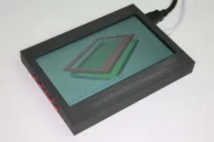 Case for the Waveshare 7 inch IPS HDMI display with USB touch, audio and VGA connectors with elliptic buttons