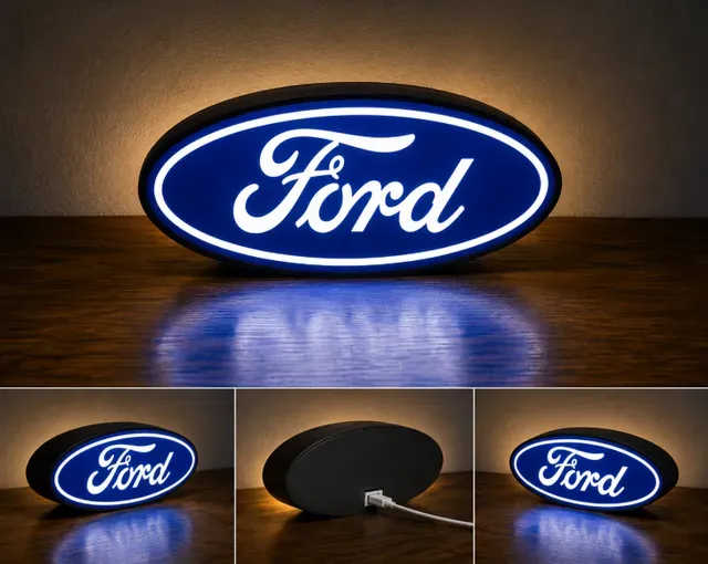 Ford LED Light Box | Multi-Color 3D Printable STL
