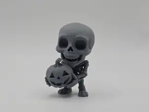 Happy Skeleton with Pumpkin Figurine/Keychain