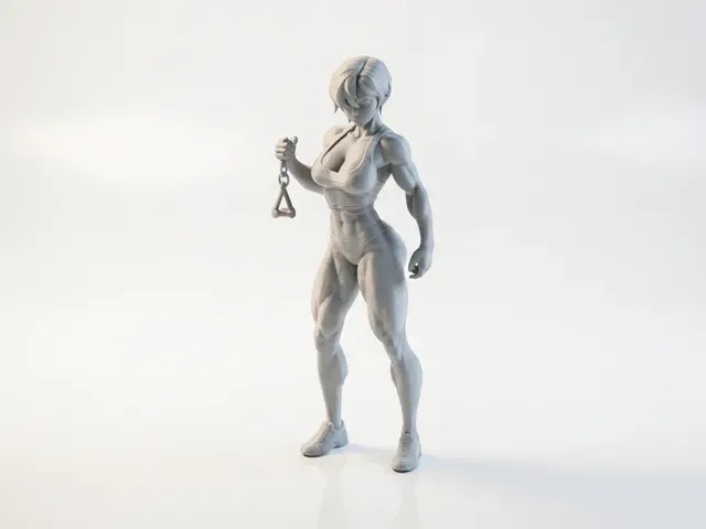 Muscular Girl Figurine Female Figure 3D Printable — Фото 2 из 5