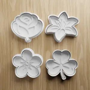 Flower Cookie Cutter STL Bundle | Rose Lily Blossom Clover Fondant Cutter Set | 3D Printable