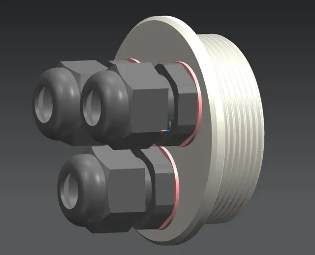 PG36 Blind Stuffing-Adapter to 3xPG9 Cable Gland/ PG36 Blindstopfen-Adapter auf 3xPG9-Kabelverschraubung