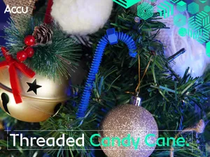 Accu Threaded Candy Cane Christmas Tree Ornament
