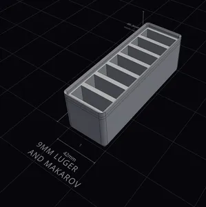 Gridfinity 9mm Luger and Makarov Single Stack Magazine Holder