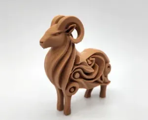 Wood-Carved Bighorn Sheep