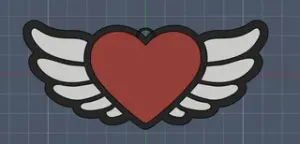 Llavero de corazón alado