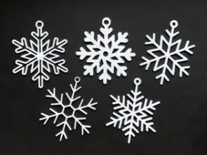 Set of Snowflake Christmas Ornaments