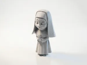 Chibi Nun Figurine Cute Character 3D Printable