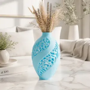 Blue Leaf Lace Vase