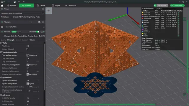 Menger Style Six-Pointed Star Fractal Sculpture | Level 4 — Image 6 of 8
