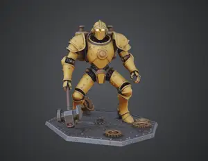 Clockwork Guardian Automaton – Steampunk Mechanical Robot Warrior