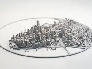 New York City Skyline – Circular Topographic Map STL